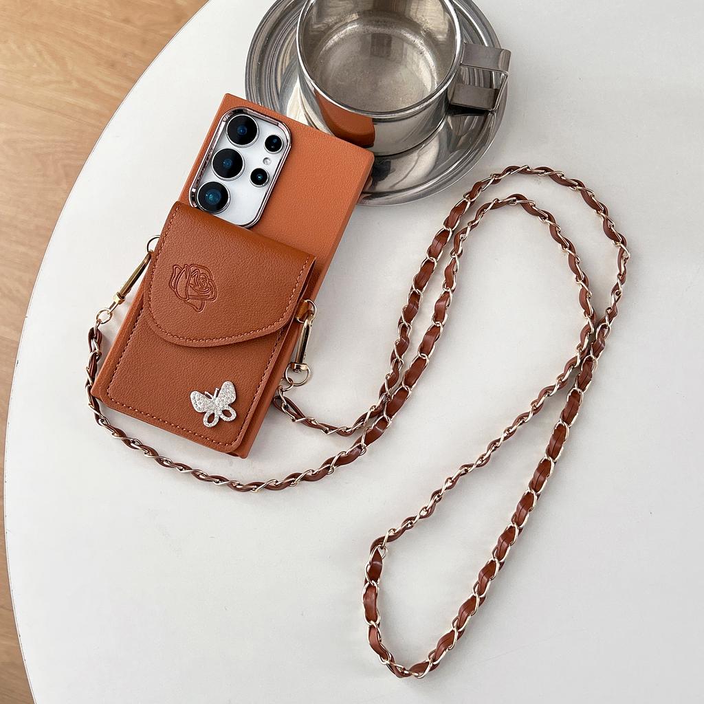 Crossbody Butterfly Leather Phone Case Multifunction Wallet Style for for S Series Shockproof Protection Cover Strip