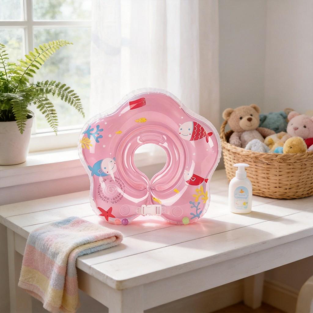 Baby Inflatable Adjustable Neck Ring For Children Swimming And Water Play With Ecofriendly Pvc