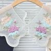 Embroidery Colorful Flower Detachable Collar Elegant Lace Shawl Faux Collar Capelet Scarf for Womens Clothing Accessory