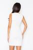 Klassisches Midi-Kleid - Figurbetontes Elegantes Kleid - Weißes Kleid M079 Größe L