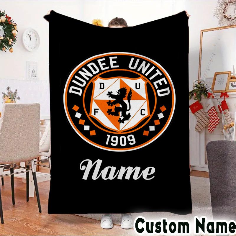 Custom Name Dundee Crest Throws Blanket Flannel Blankets for Couch Bed Gifts for Men Women Picnic blanket Christmas fan gifts