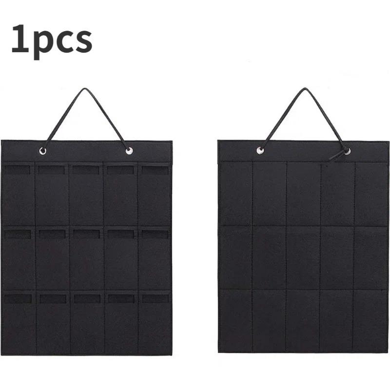 Wall Mounted Foldable Eyeglasses and Sunglasses Storage Organizer with 15 Slots, Rectangular Space Saving Hanging Bag for Home