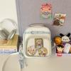 Large capacity sweet dopamine small backpack transparent bar bag two-dimensional student crossbody backpack contrasting colors
