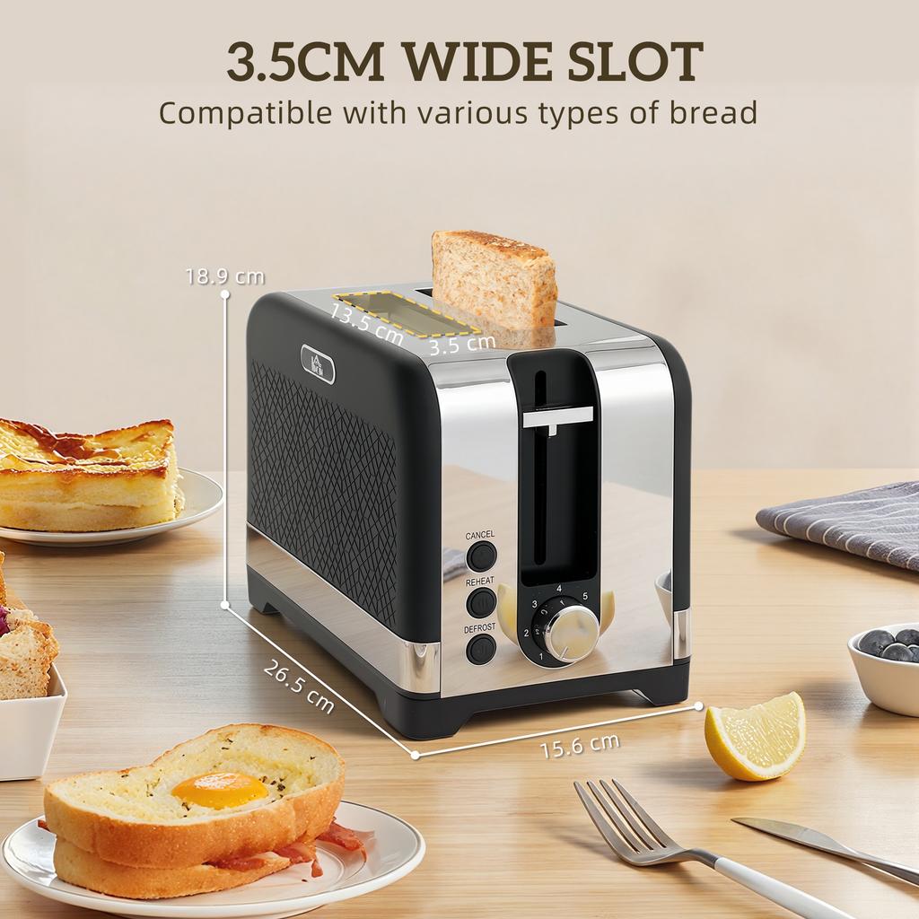 Sleek Textured Kettle and Toaster Set - Black