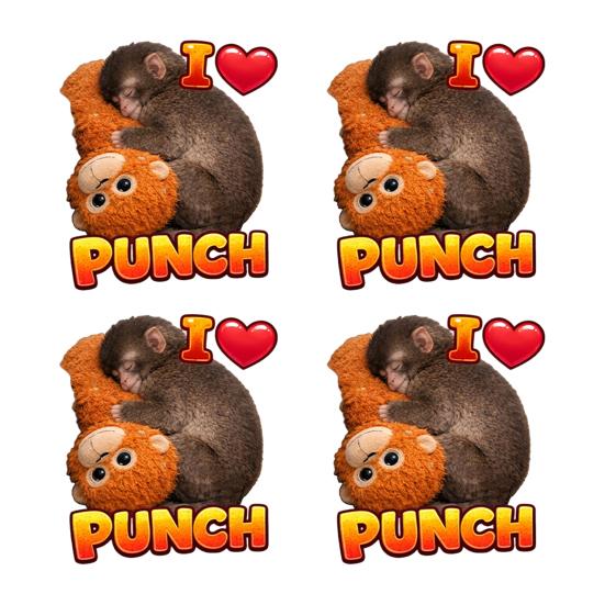 Schutz Punch The Monkey Aufkleber Auto Laptop Sticker Niedlicher Affe hält Plüschtier Vinyl Aufkleber Einfach anzubringen/zu entfernen Lustige Kinderzimmer Dekoration