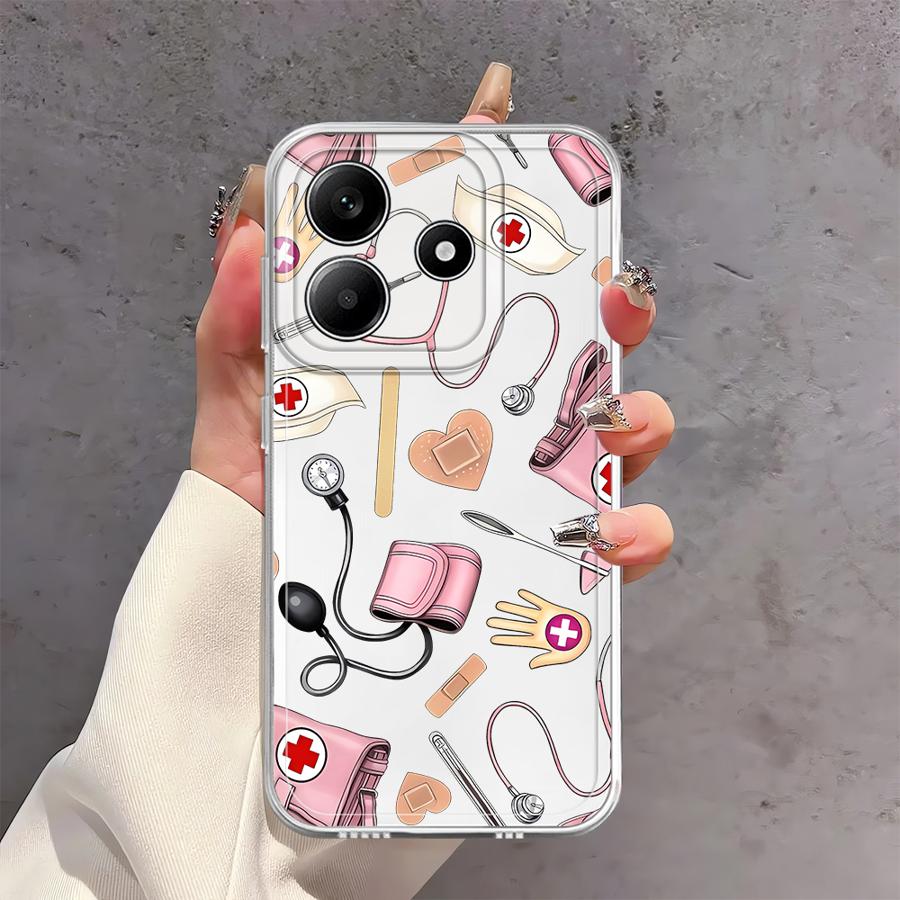 Cool Nurse Medicine Soft Phone Cover Case for Xiaomi Redmi Note 14 Pro Plus 12S A4 10S 12 9 10 11 14C 13C 11S Note 13