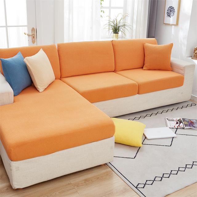 Husă Jacquard pentru Perna de Șezut a Sofalei Husă pentru Scaun Elastică Lavabilă Detasabilă Husă de Protecție pentru Șezut din Fleece Polar pentru Sofă