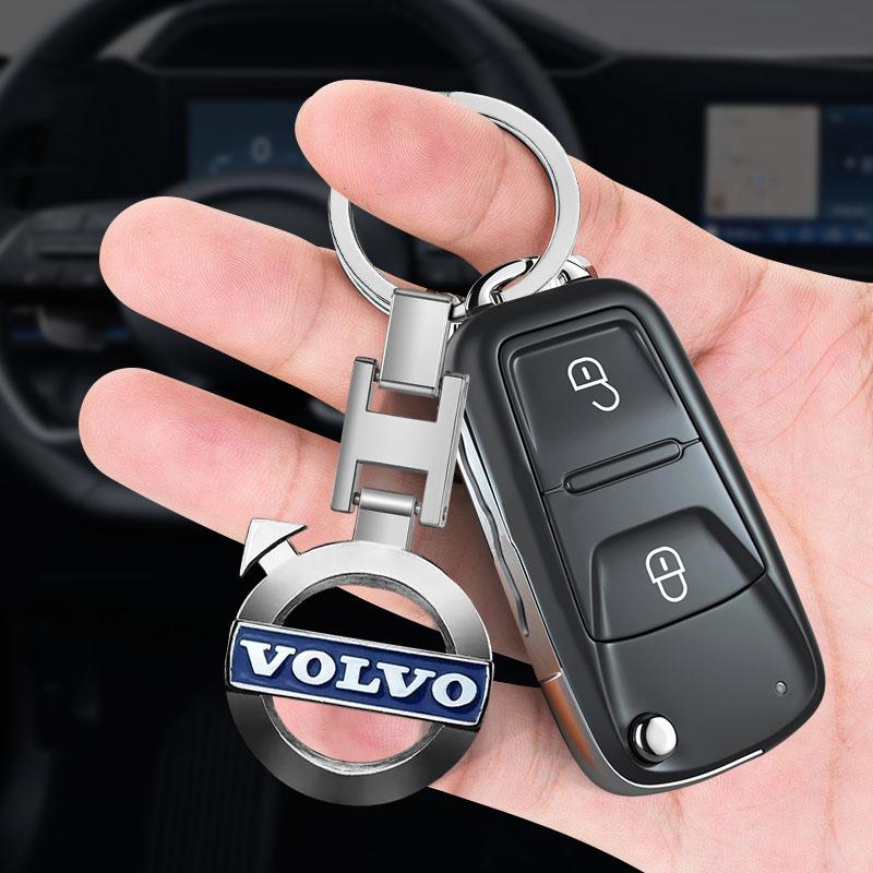 Porte-clés de voiture Porte-clés Pendentif Porte-clés en métal Emblème Pour Volvo 240 C70 S40 S50 S60 S70 S80 S90 V40 V50 V60 V90 XC40 XC60 XC90 Vnl Camion