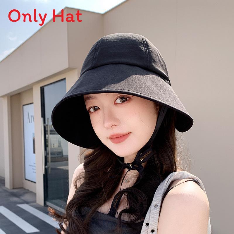 Summer Womens Wide Brim Sun Hat With Adjustable Ties For Face Sun Protection Casual Style