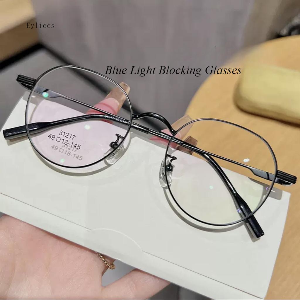 Metal Round Anti Blue Light Glasses Women Men Classic Square Eyeglasses Frames Transparent Computer Glasses Oculos Feminino