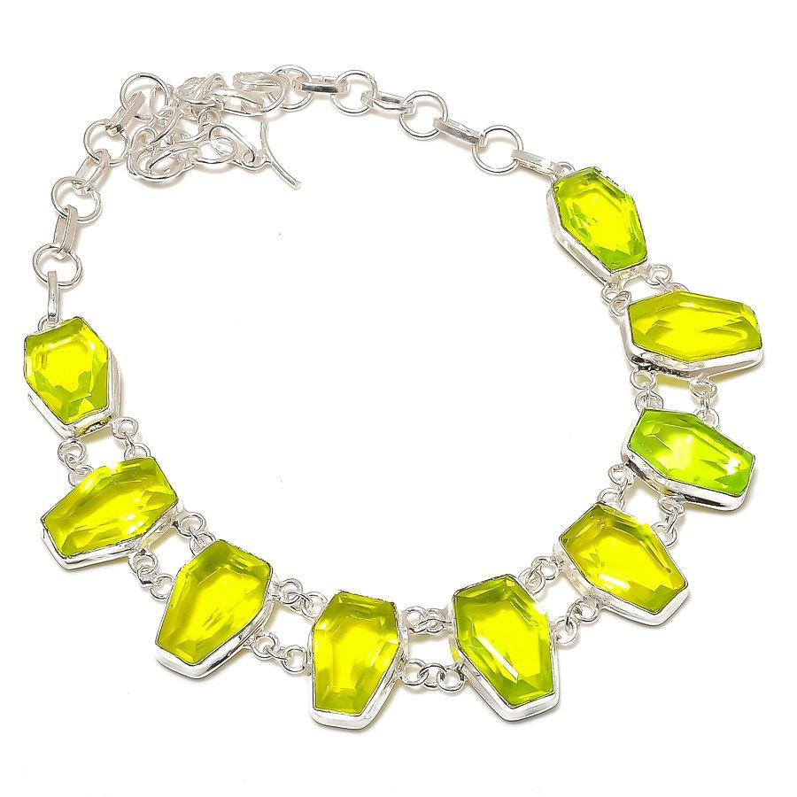 

Натуральный цаворит драгоценный камень 925 стерлинговое серебро ювелирное ожерелье 18 M0h13