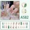 Winter fresh and simple pure lust style bride dance wear nails rainbow love rose fake nails