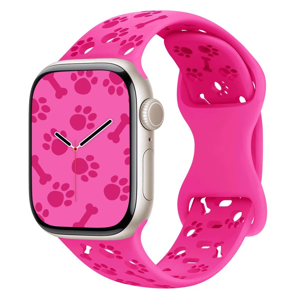 New Dog Paw Silicone Strap For Apple Watch Band Ultra3 49mm 46 45 44 41mm 40 38mm Bracelet For Iwatch Series 11 10 9 8 7 6 5 SE