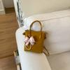 Fashion Solid Color PU Sweet Women's Handbag Pearl Bow Charm Mini Small Tote Bag Daily Commute Shopping Youth Shoulder Bags