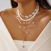 Boho Festival Layered Necklace Set for Women Starfish Y Lariat Drop Deep V Choker Luxury Summer Beach Vacation Jewelry Gift