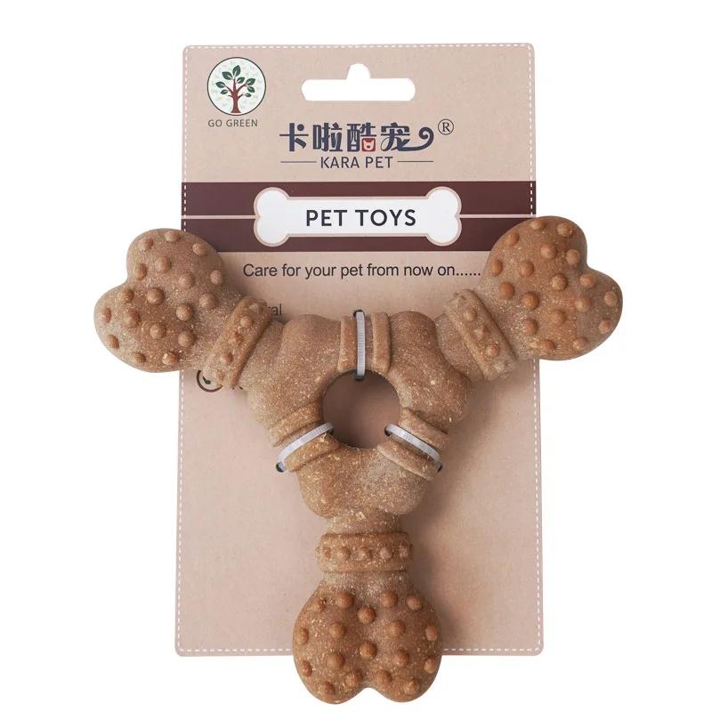 Dog Teething Toy Wood Plastic Bone Wear Resistant Bite Cleaning Teeth Alone Dog Undulator Pet Toy