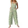 Womens Casual Overalls Jumpsuits Adjustable Straps Sleeveless Bohemian Comfy Rompers With Pocket