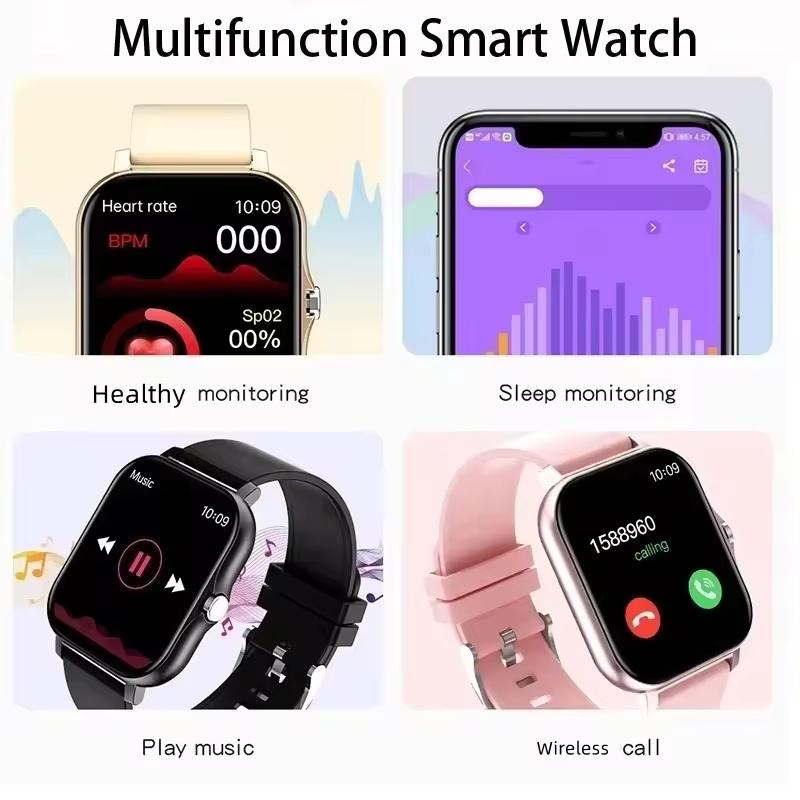 Yeni Akıllı Saat Erkekler Kadınlar Tam Dokunmatik Ekran Spor Fitness Saatleri BT Çağrı Dijital Akıllı Saat Kol Saati