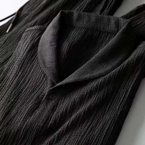 2 Pcs/Set Men Top Pants Set Solid Color V Neck Short Sleeves Loose Pullover Exercise Elastic Waist Drawstring Plus Size Men Sports Suit Men Garment