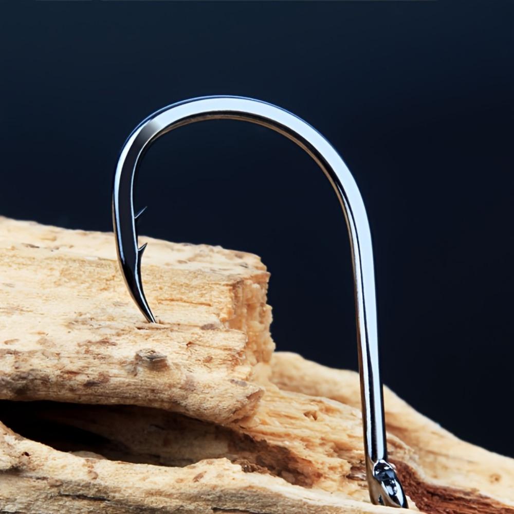 50 Stück Hochleistungs-Doppelhaken mit beschwertem Öhr & Ring - für Salzwasser-/Süßwasserfischerei, Hecht, Forelle, Barsch, Lachs