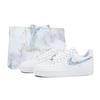 Air Force 1 Résistantes au Glissement, Résistantes à l'Abrasion, Légères, Basses, Chaussures de Skateboard pour Femmes, Blanc Bleu 315122-111(Équipe943-)
