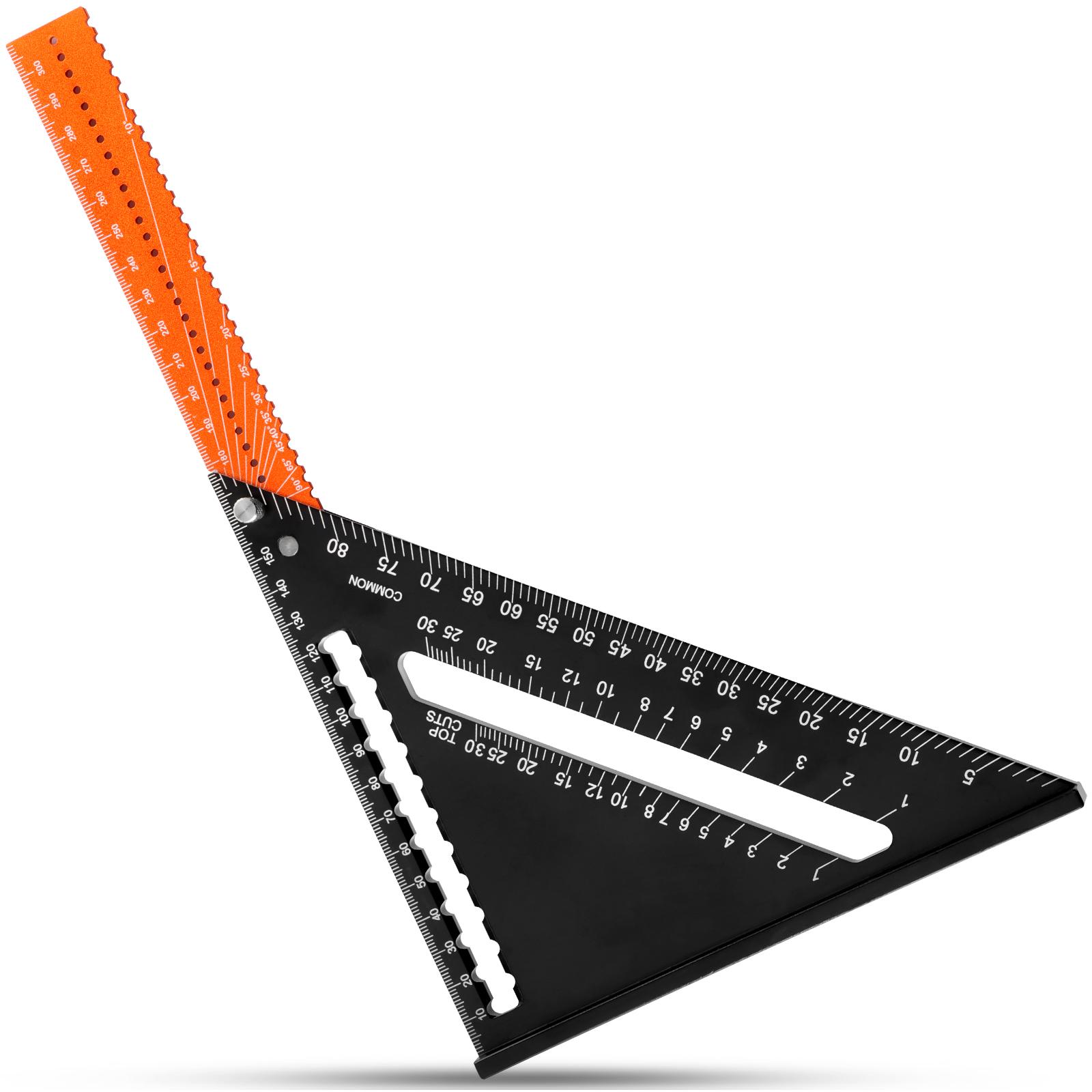 

Деревообрабатывающая треугольная линейка Алюминиевый сплав Угловой транспортир Скоростной метрический угольник Измерительная линейка с 6-дюймовой складной линейкой