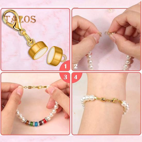 6/12 Stück Magnetverschluss für Halsketten, DIY-Schmuckherstellung, Halsketten-Verlängerung, Armbandverschluss, Messing-Karabinerverschluss, Helfer für ältere Menschen