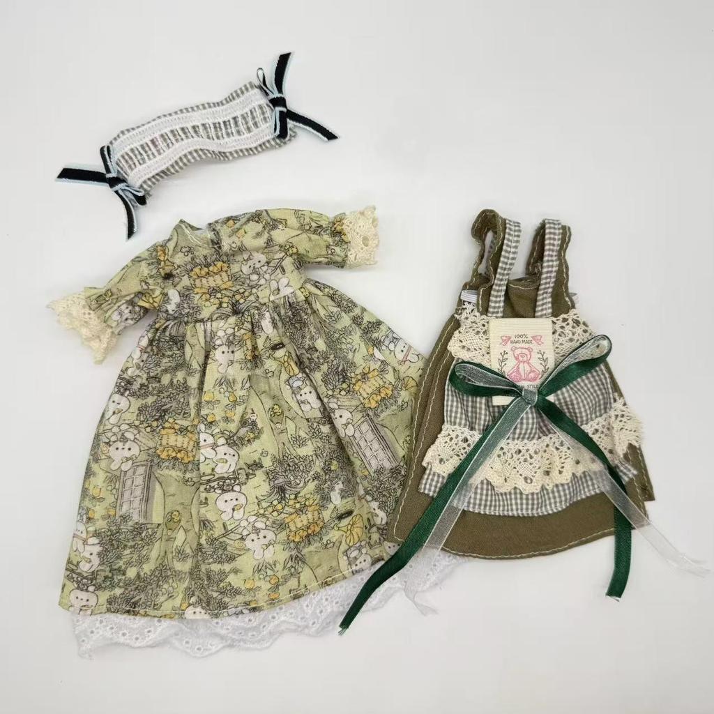 30cm BJD Doll Outfit Set: Ghost Mom Dress & Pants for 1/6 Scale Dolls
