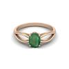 7X5 MM Oval Cut  Emerald 925 Sterling Silver Rose Vermeil Solitaire Celtic Women Wedding Ring