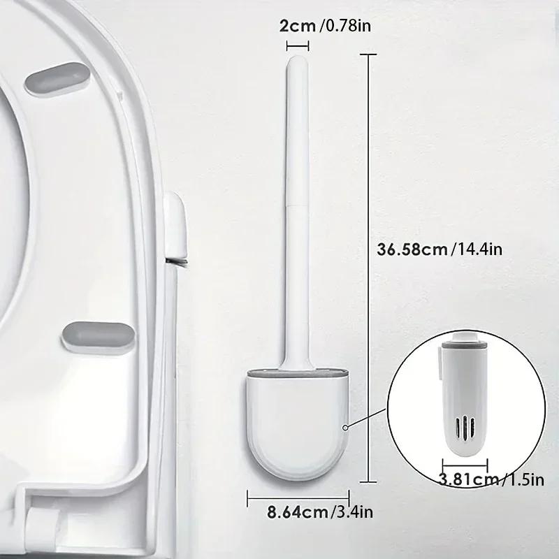 Toilet Brush Hanging Silicone Brush Cleaner Toilet for Bath Accessories Cleaning Brushes Cleaner Toilet Brush with Holders