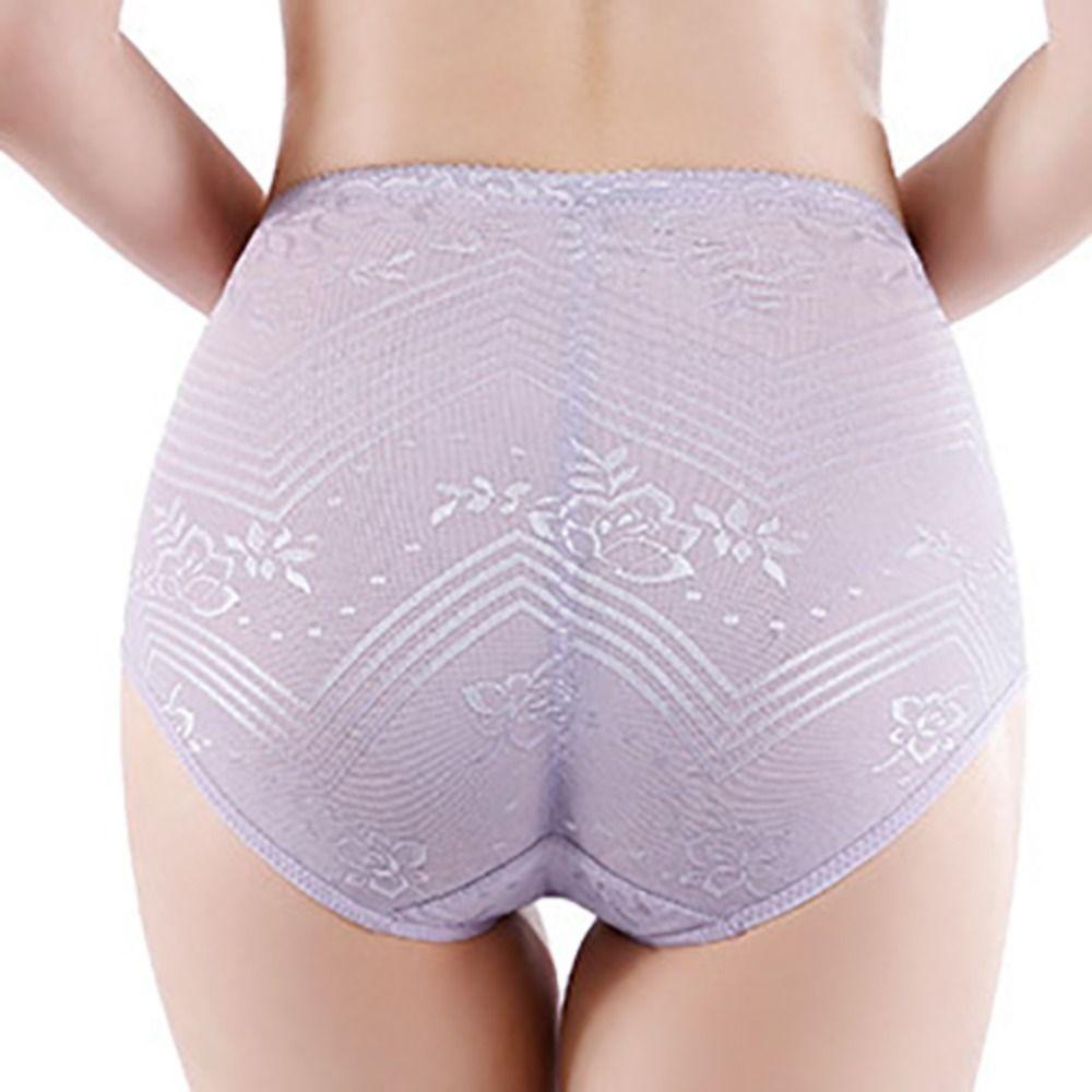 Lace Flower Butt Lifter Briefs Mid Waist Slimming Buckle Shapers Postpartum Body Shapers  Daily