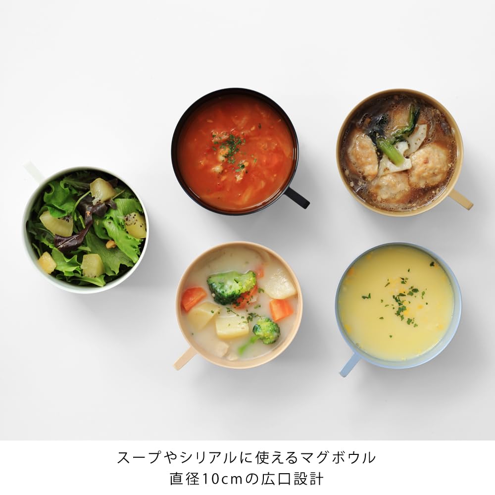 Ideaco Cereal Soup Salad Cup Diameter 10 X Height 6 X Width Capacity 350ml Usumono Mug Bowl Beige 12.6cm