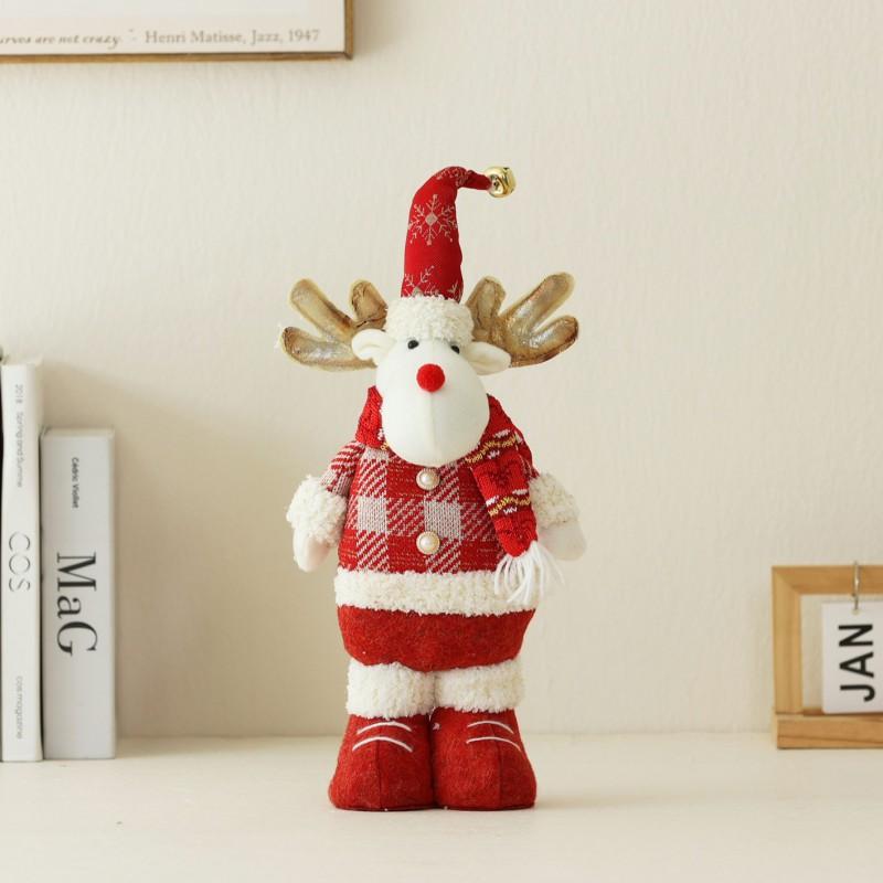 Christmas Retractable Standing Santa Snowman Reindeer Figurines Decorations