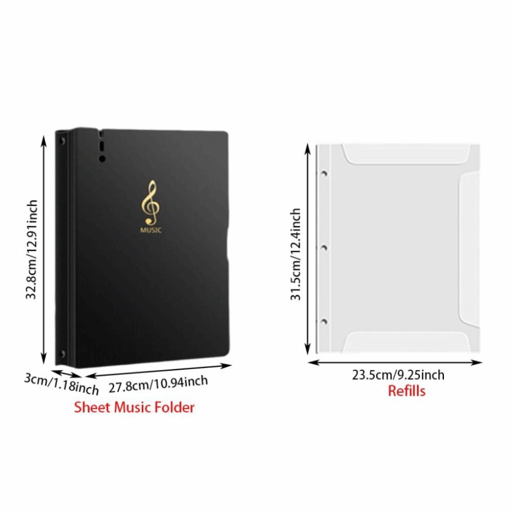 Loose-leaf Storage Sheet Music Folder A4 Document Organizer Piano Score Storage Holder  School Use