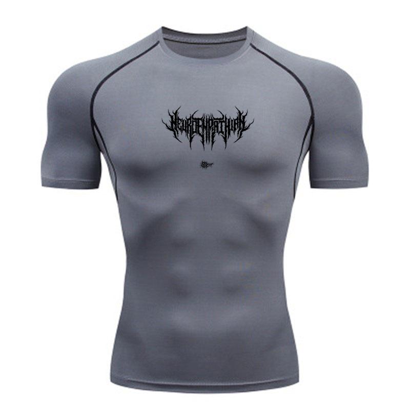 Men's Quick Dry Compression Fitness T-shirt, Breathable Slim Sport Running Top for Gym Workout Training Casual Daily Wea