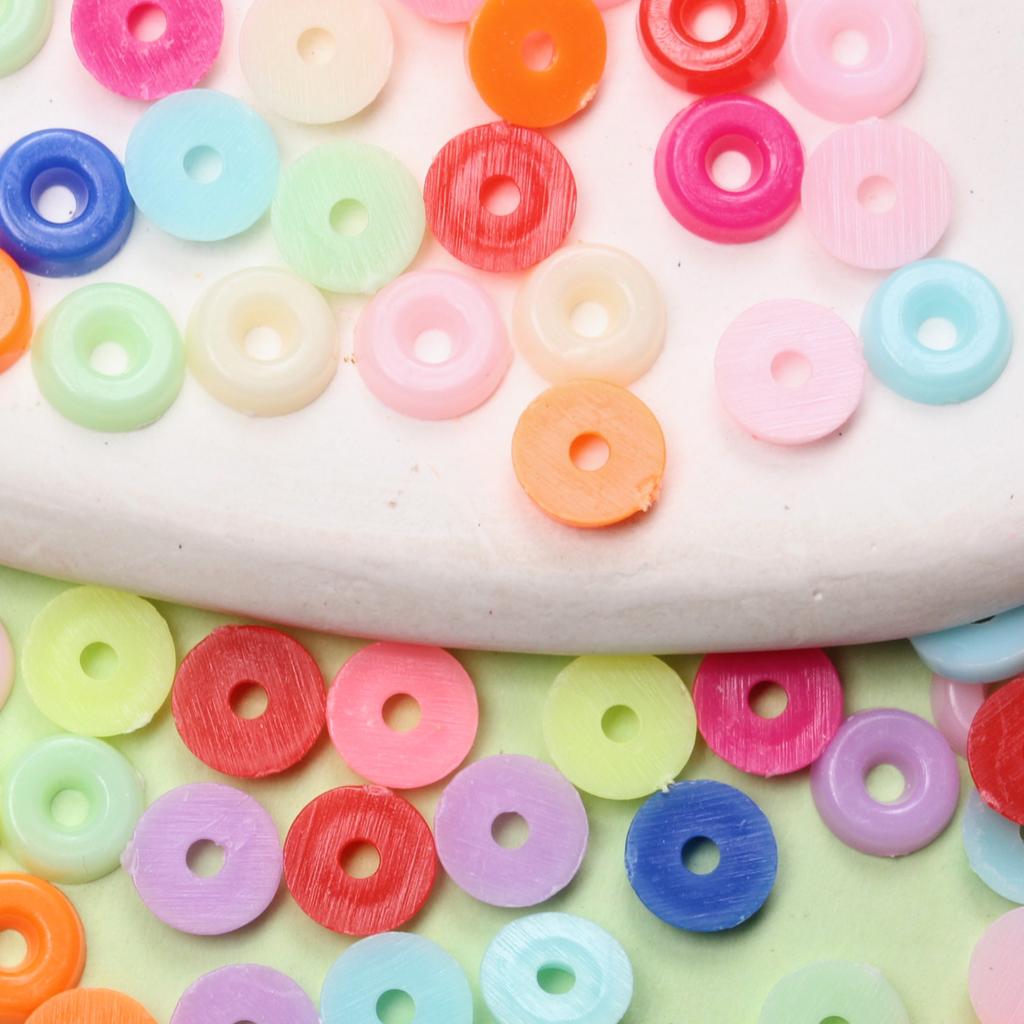 about2000pcs Acrylic For Jewelry Making Flat Round DIY Handmade Necklaces Loose Spacer Beads Solid Color Bracelets Boho 6mm Disk