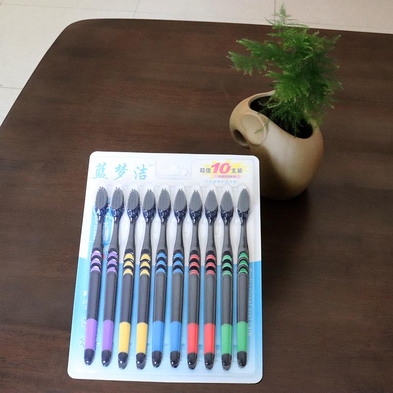 

Набор из 10 бамбуковых зубных щеток для взрослых с мягкой щетиной, для пары, для тонких волос, семейная упаковка, бамбуковая зубная щетка, нано-угольная зубная щетка