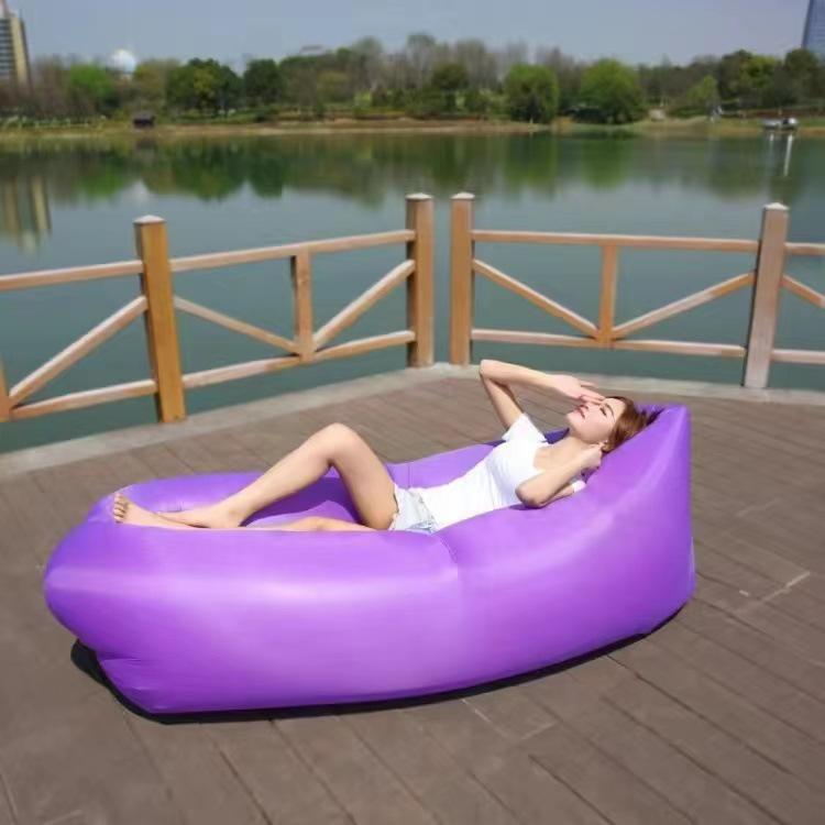 Portable Inflatable Sofa: Creative Outdoor Beach Sleeping Bag & Foldable Air Bed