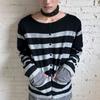 Contrasting Colors Star Striped Sweaters Men's Clothing Round Neck Autumn Winter Vintage Patchwork Long Sleeve Knitted Cardigan