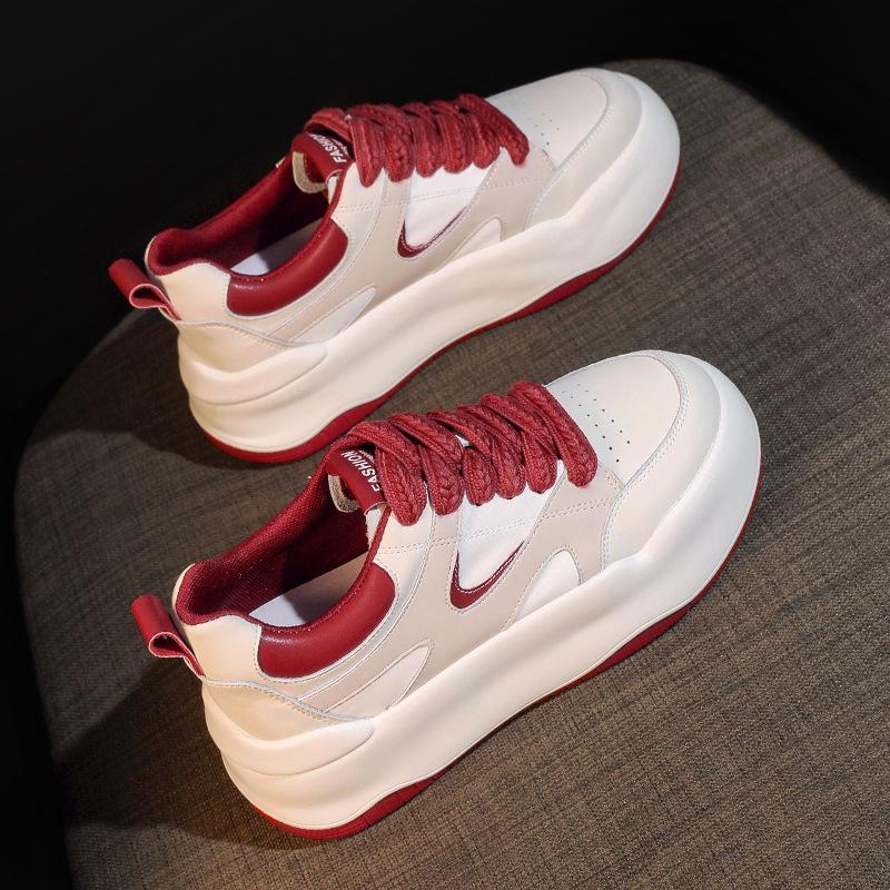 Women s White Height-Boosting Thick-Soled Sneakers - 2025 New Casual Sport Style for Petite Women Size 40