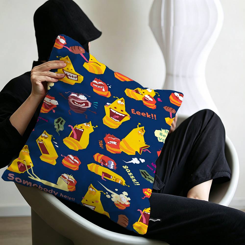 Funny L-Larva Cartoon Personalized picture text home decorative pillows Household Gifts 45x45cm