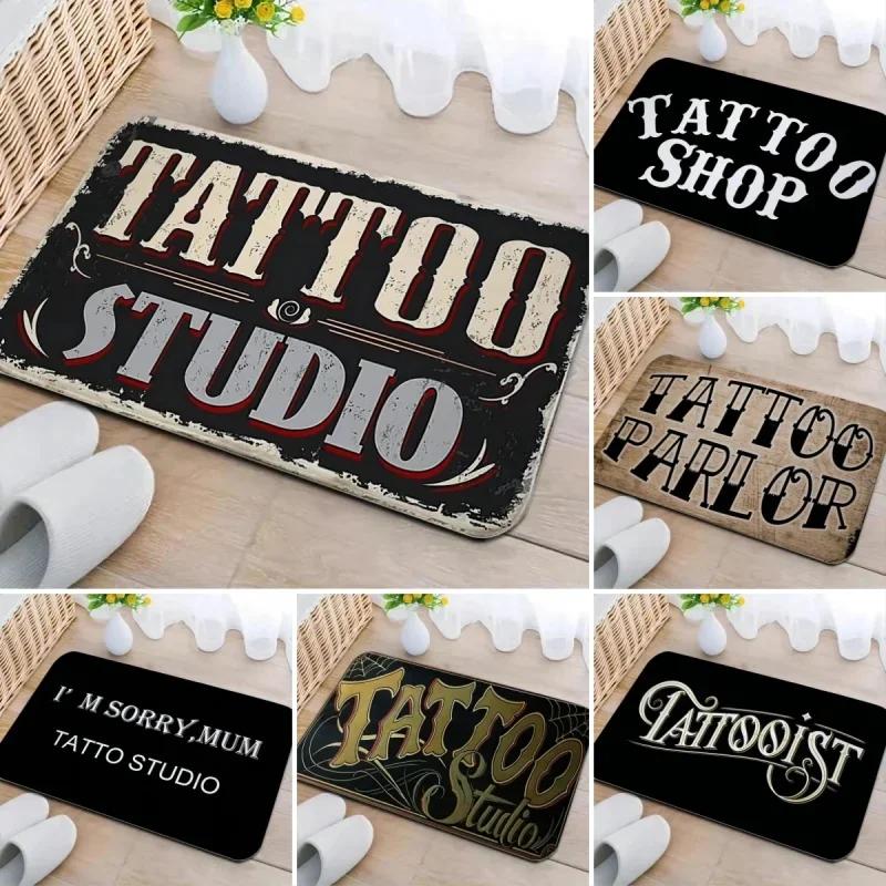 Tattoo Shop Mat Indoor Welcome Doormat Washable Living Room Bedroom Floormat Accessories Rug Non-slip Porch Entrance Carpet