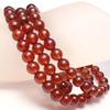 High Quality Natural Stone January Birthstone Orange Garnet Triple Wrapped Bracelet [Happiness Stone] (Hessonite)