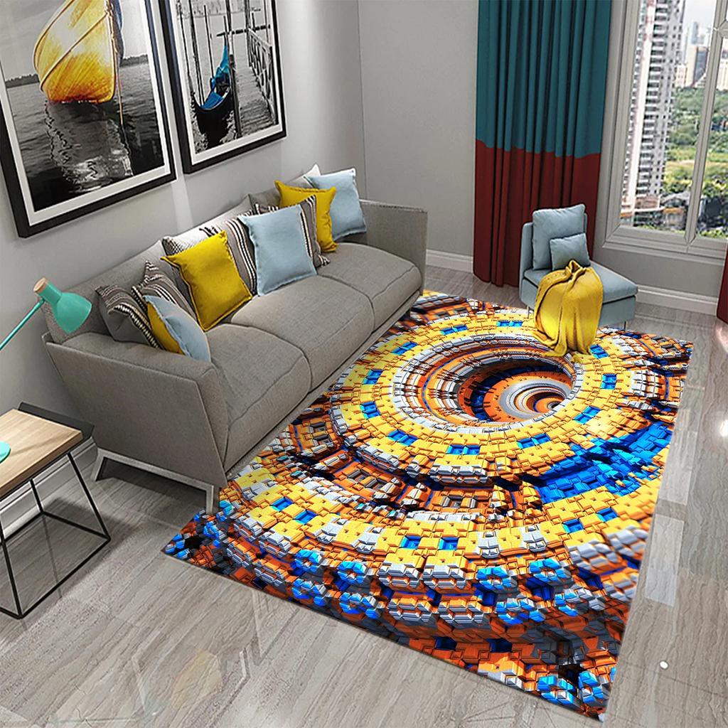 Geometry Carpet Modern Fashion Rug Geometric Art Rectangle Area Rugs for Adult Yoga Mats Living Room Bedroom Flat Mat Door Mat
