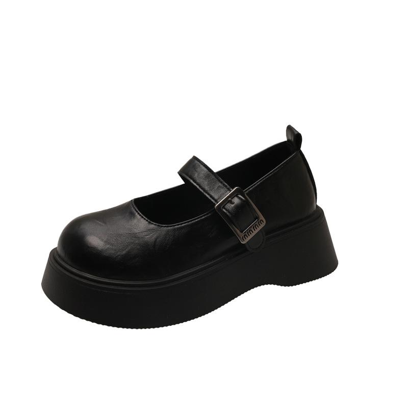 2025 season new big head platform Mary Jane shoes shallow mouth single shoes women's Japanese jk height increase casual small leather shoes women