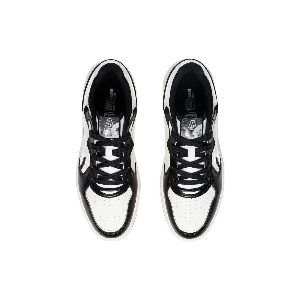 Li-Ning Lightweight Trend Synthetic Leather Non-Slip Wear-Resistant Low-Top Skate Shoes Men Sneakers White Black AGCT009-4