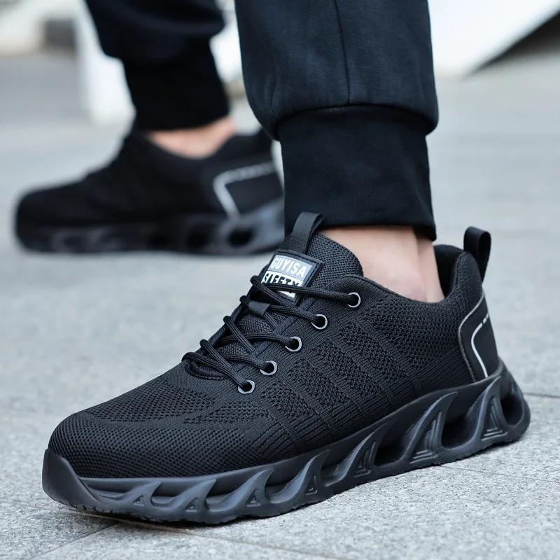 Fashion  Lightweight Men's Work Safety Shoes Anti Piercing Protection Sneakers Non-slip Security Boots Male Footwear
