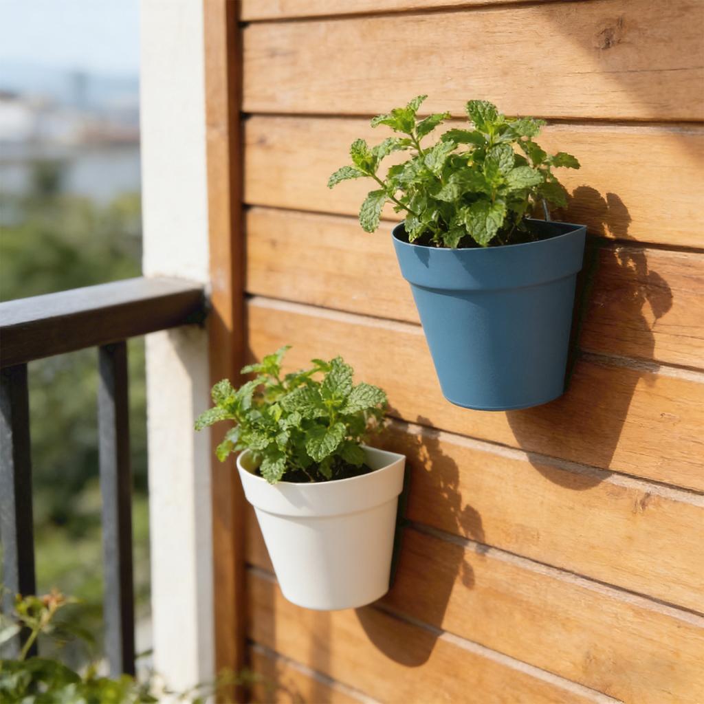Wall Mount Half Round Flower Pot Durable Plastic Planter for Indoor or Outdoor Vertical Garden Use