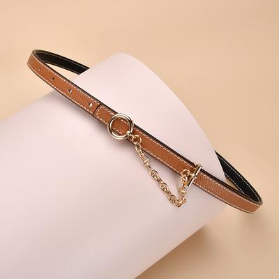 Women's Belt Dual-purpose Two-color Genuine Leather Thin Belt Belt Belt for Girls Decoration Versatile Dress for Women's Belt Thin Style