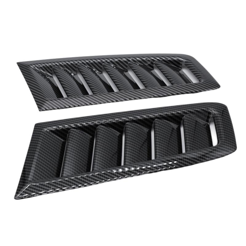 Bilmotorhuvens Luftutsläpp Ventilkåpa Kolfiber Ventilkåpa Trim för Ford Focus RS MK2 Biltillbehör-M53K